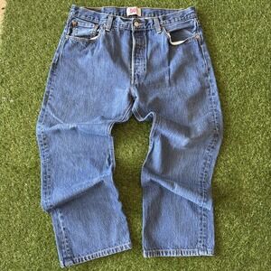 Levis 501 Straight Leg Button Fly Mens Jeans - 36x30 Made In Haiti
